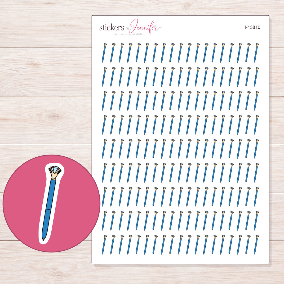 I-13810 planner sticker sheet with enlarged sticker detail