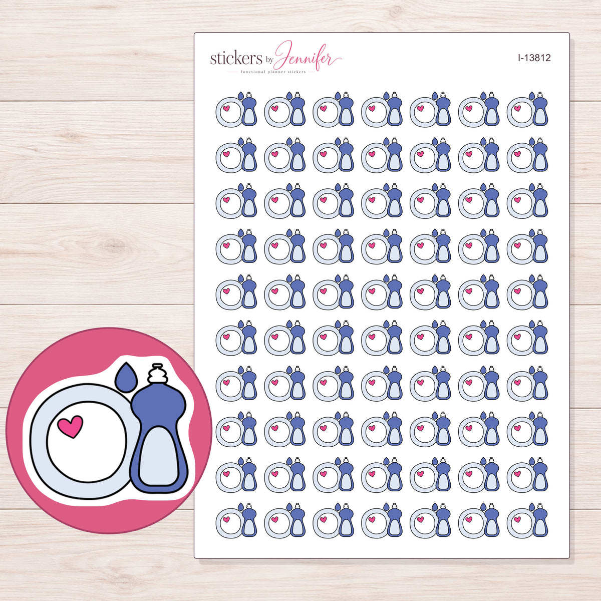 I-13812 planner sticker sheet with enlarged sticker detail