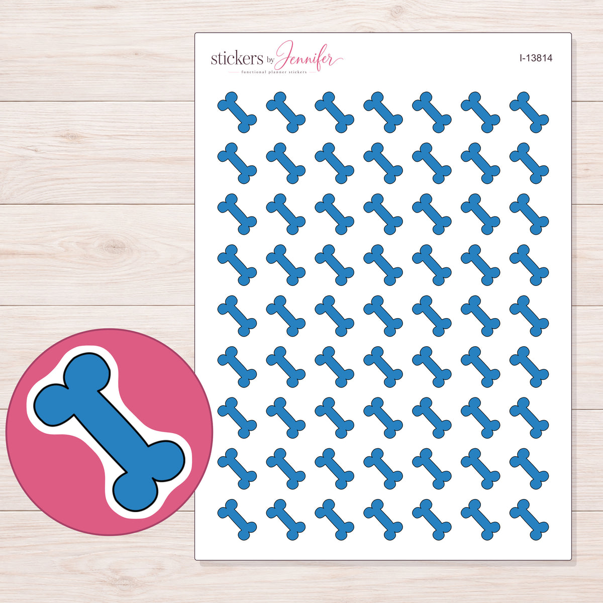 I-13814 planner sticker sheet with enlarged sticker detail