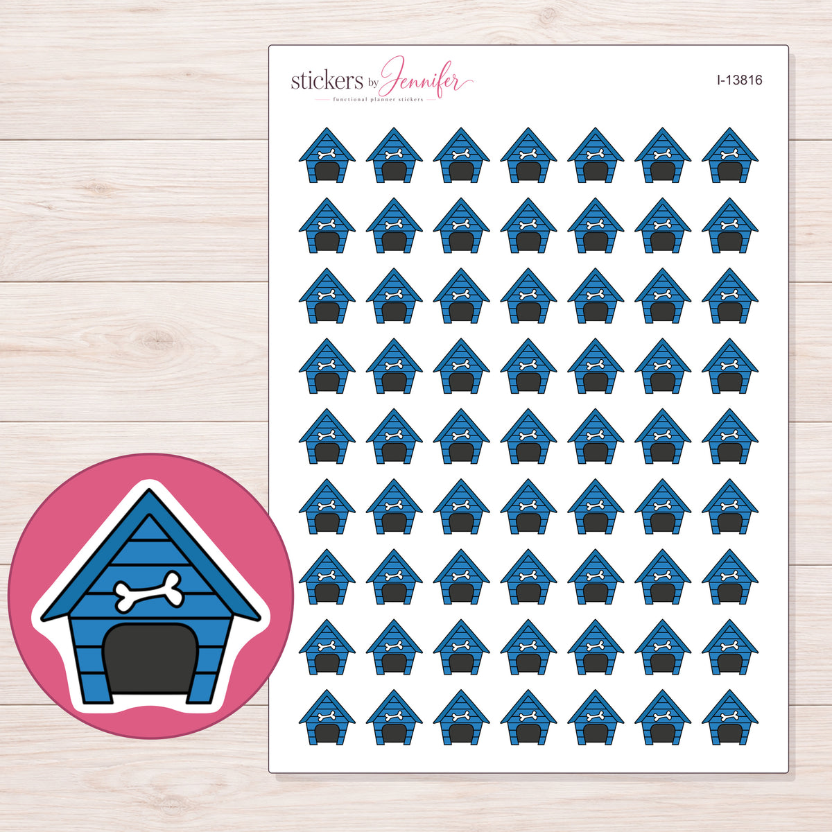 I-13816 planner sticker sheet with enlarged sticker detail