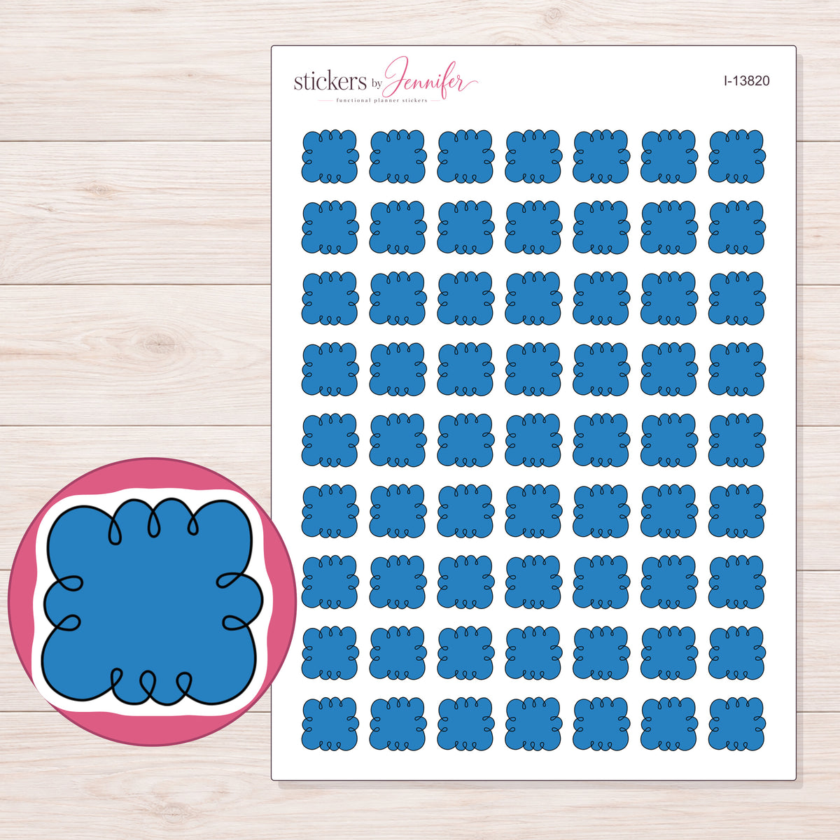 I-13820 planner sticker sheet with enlarged sticker detail