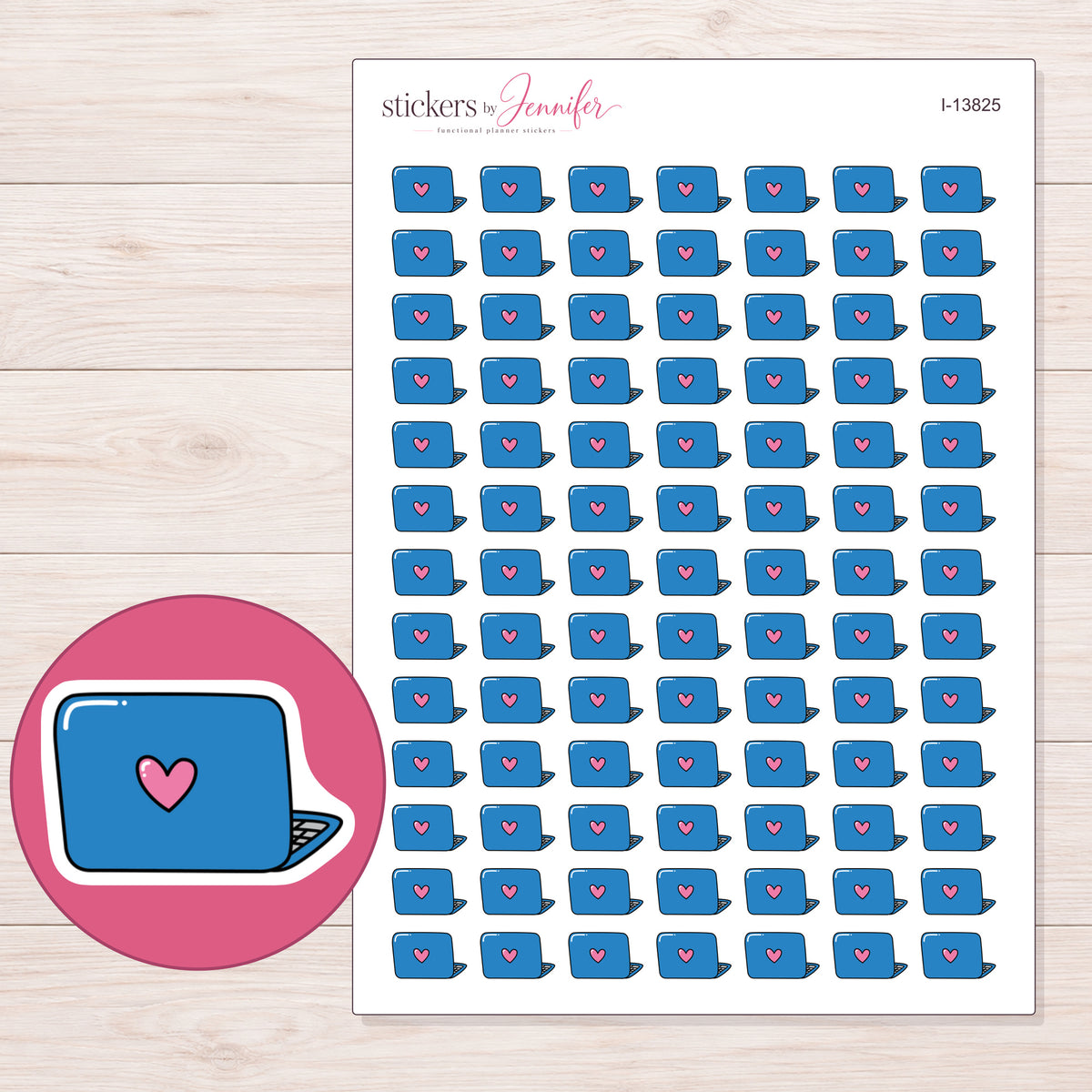 I-13825 planner sticker sheet with enlarged sticker detail