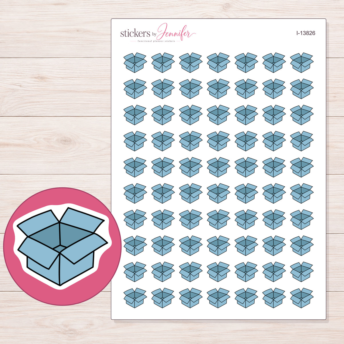 I-13826 planner sticker sheet with enlarged sticker detail