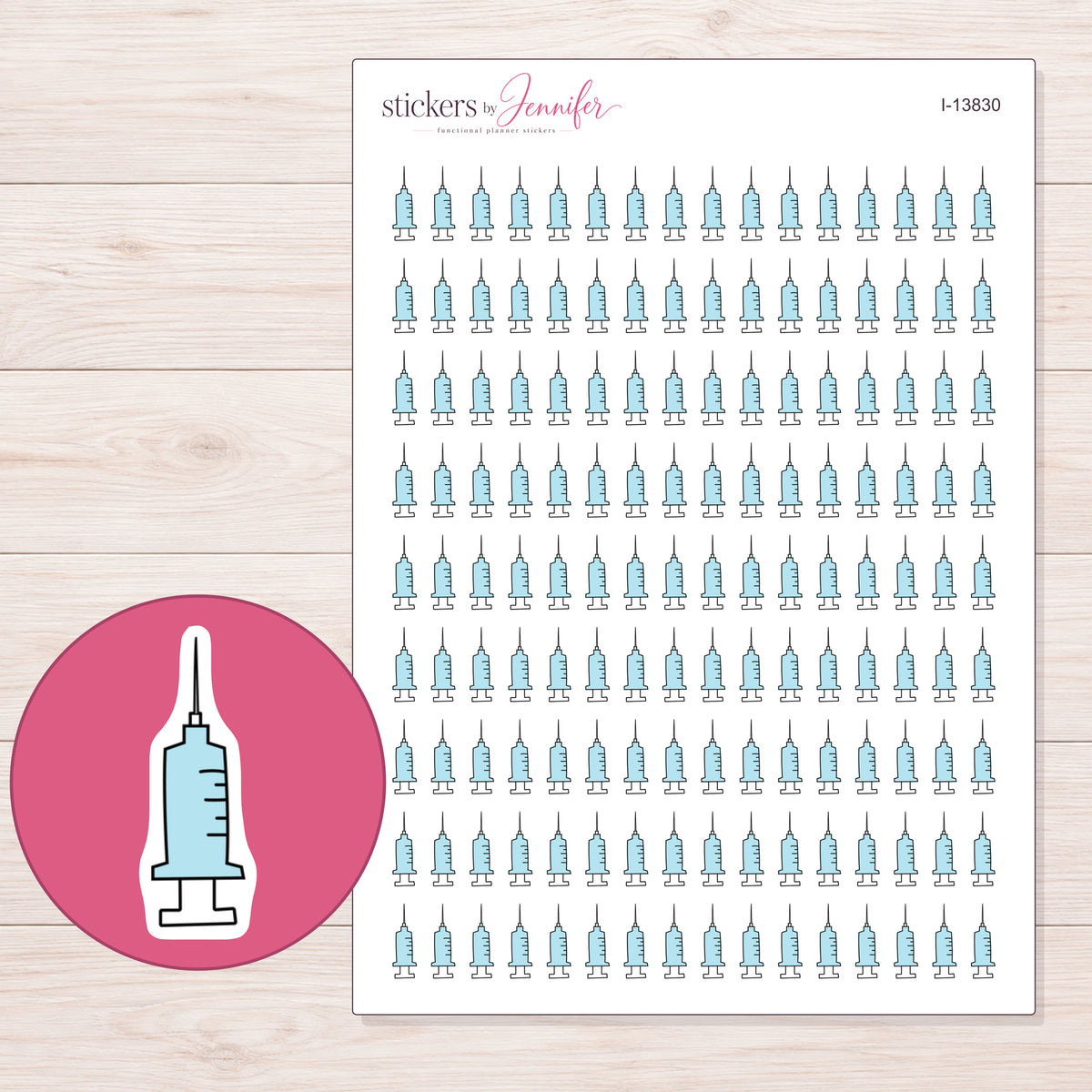 I-13830 planner sticker sheet with enlarged sticker detail