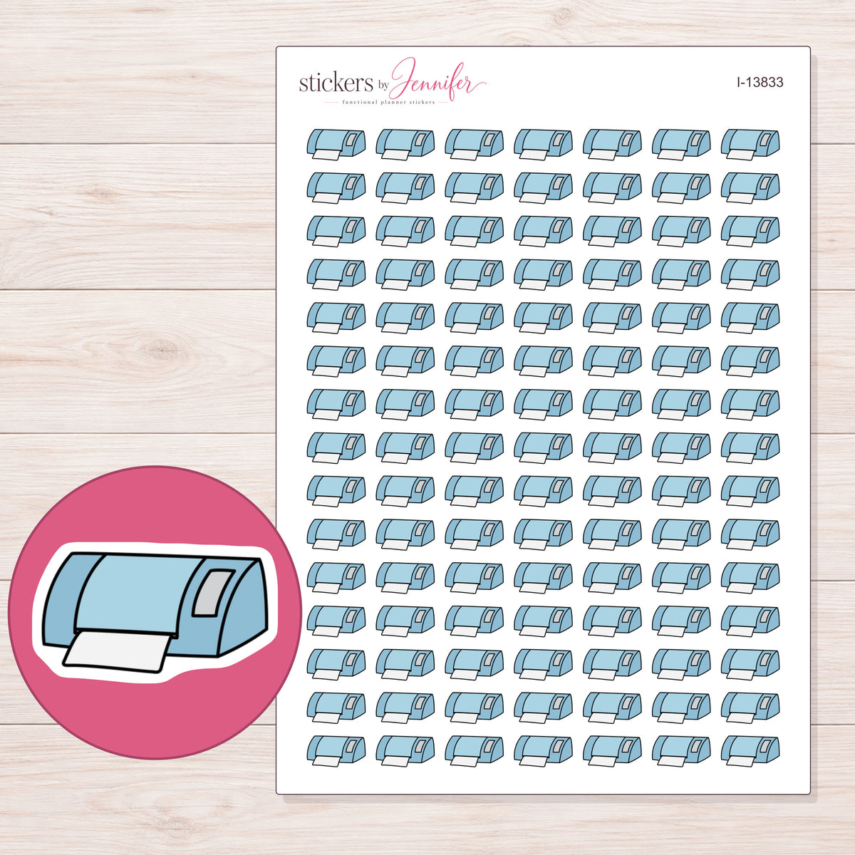I-13833 planner sticker sheet with enlarged sticker detail