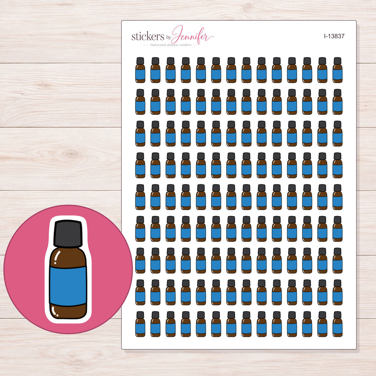 I-13837 planner sticker sheet with enlarged sticker detail