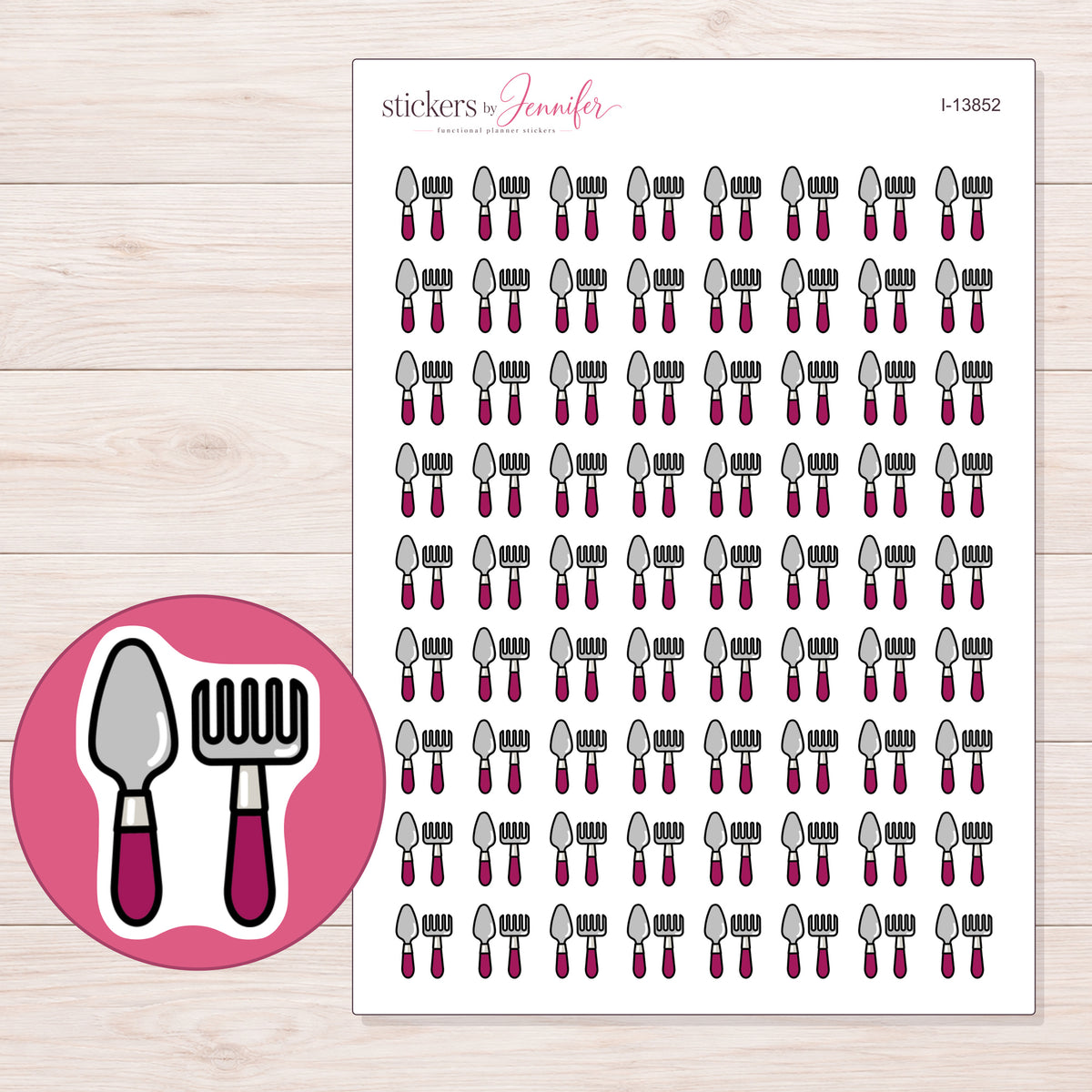 I-13852 planner sticker sheet with enlarged sticker detail