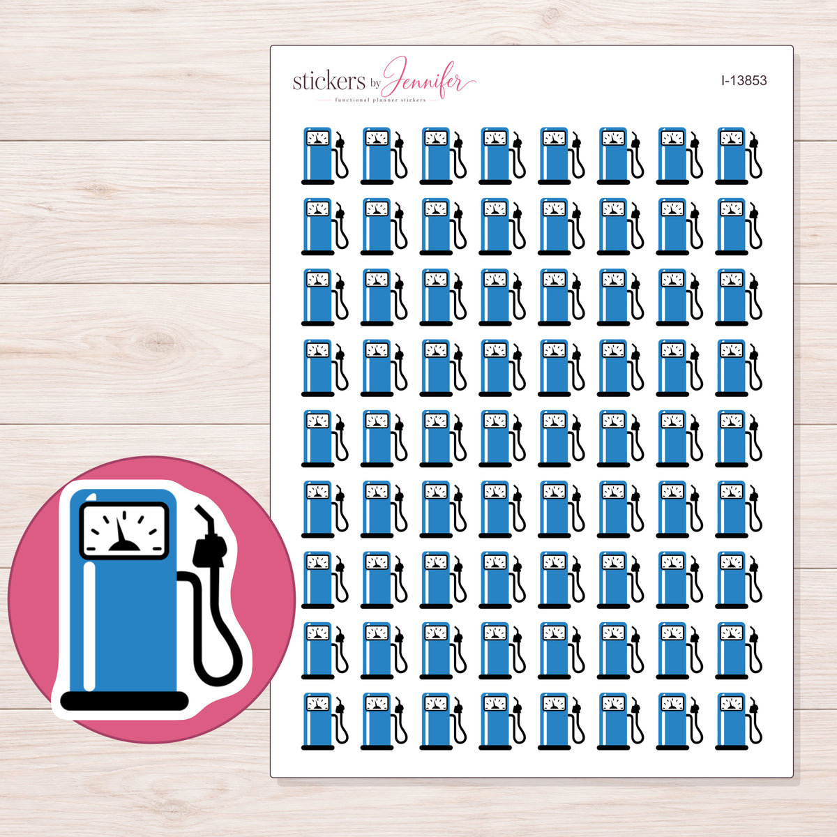 I-13853 planner sticker sheet with enlarged sticker detail