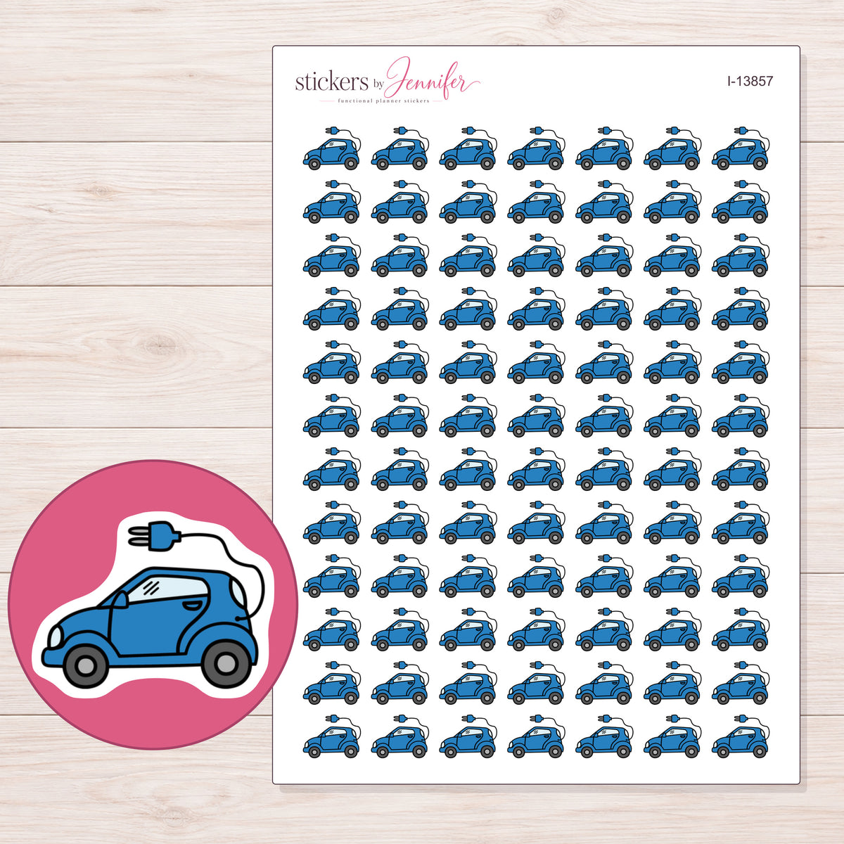 I-13857 planner sticker sheet with enlarged sticker detail