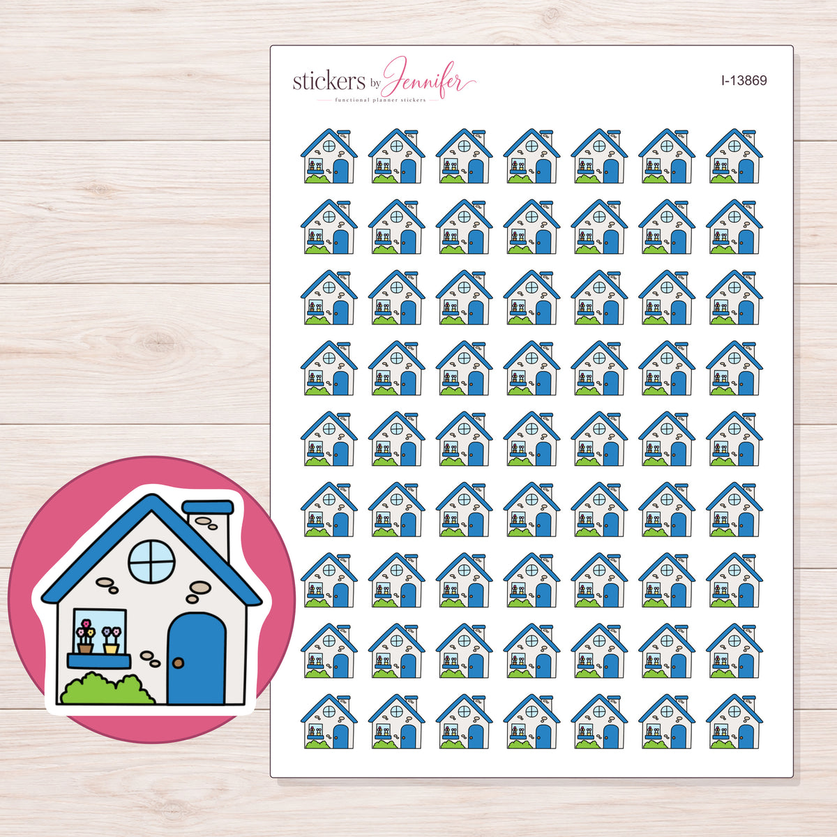 I-13869 planner sticker sheet with enlarged sticker detail