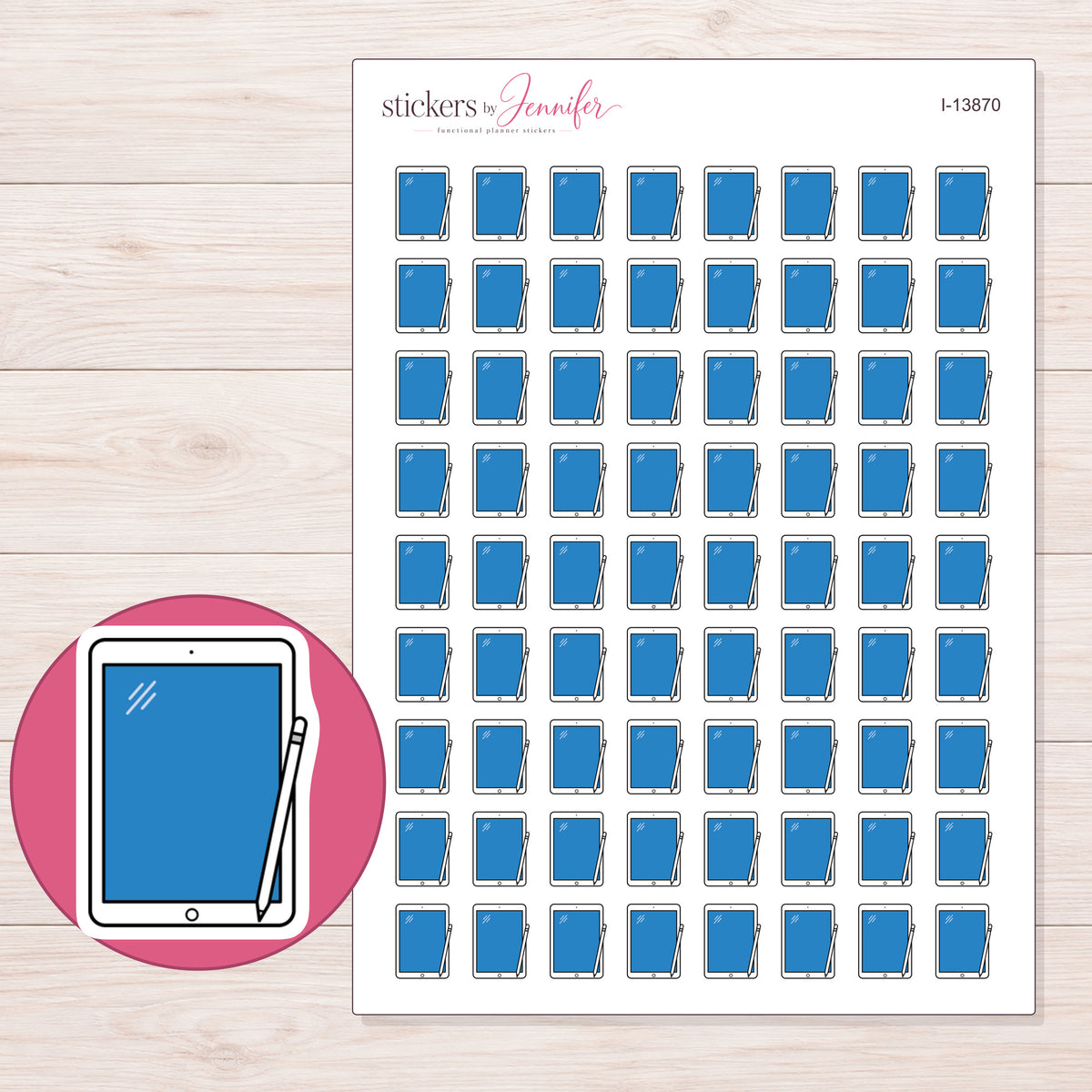 I-13870 planner sticker sheet with enlarged sticker detail