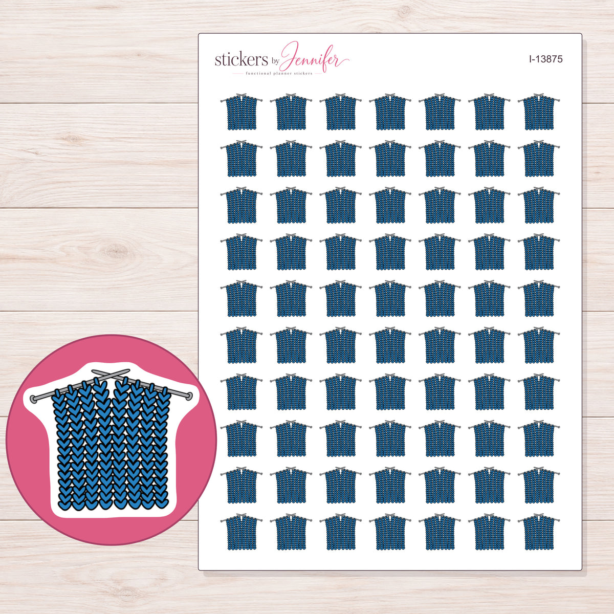 I-13875 planner sticker sheet with enlarged sticker detail