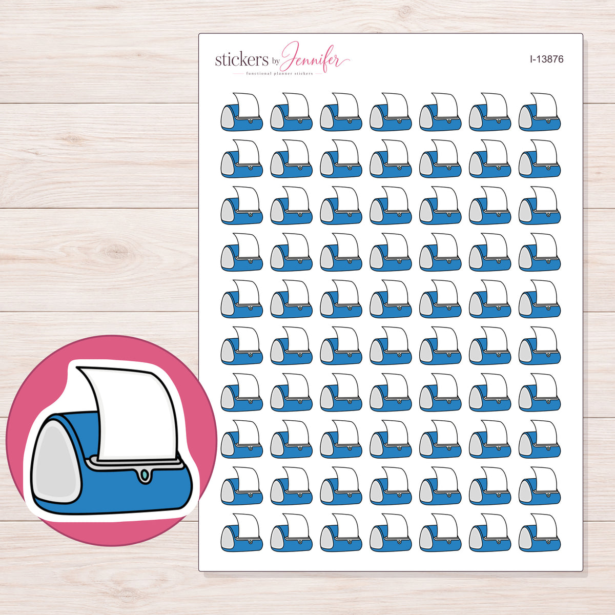 I-13876 planner sticker sheet with enlarged sticker detail