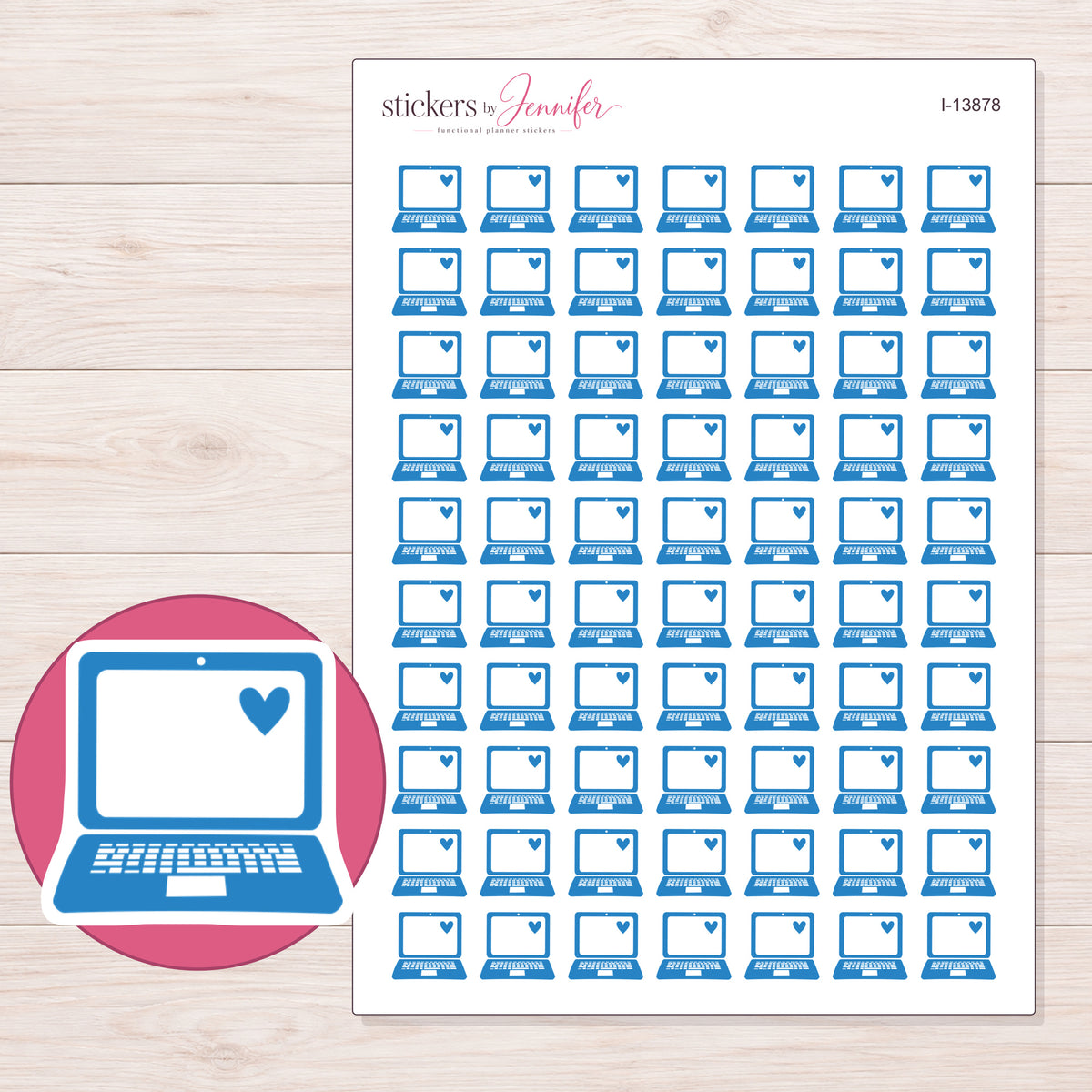 I-13878 planner sticker sheet with enlarged sticker detail