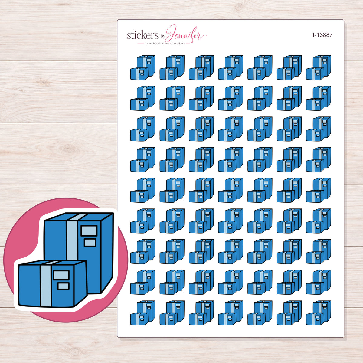 I-13887 planner sticker sheet with enlarged sticker detail