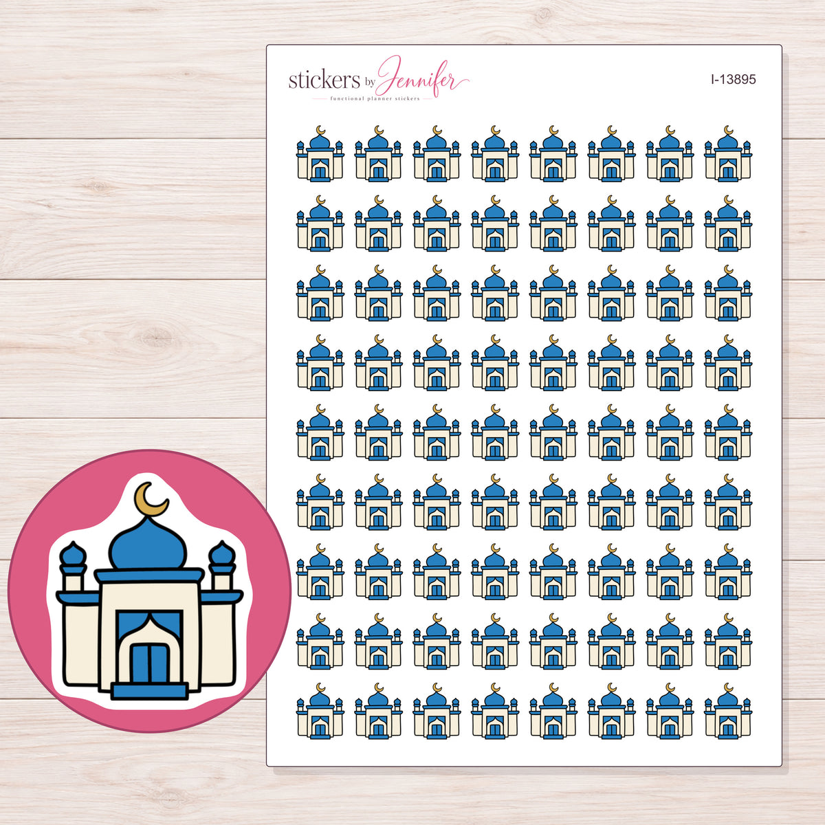 I-13895 planner sticker sheet with enlarged sticker detail