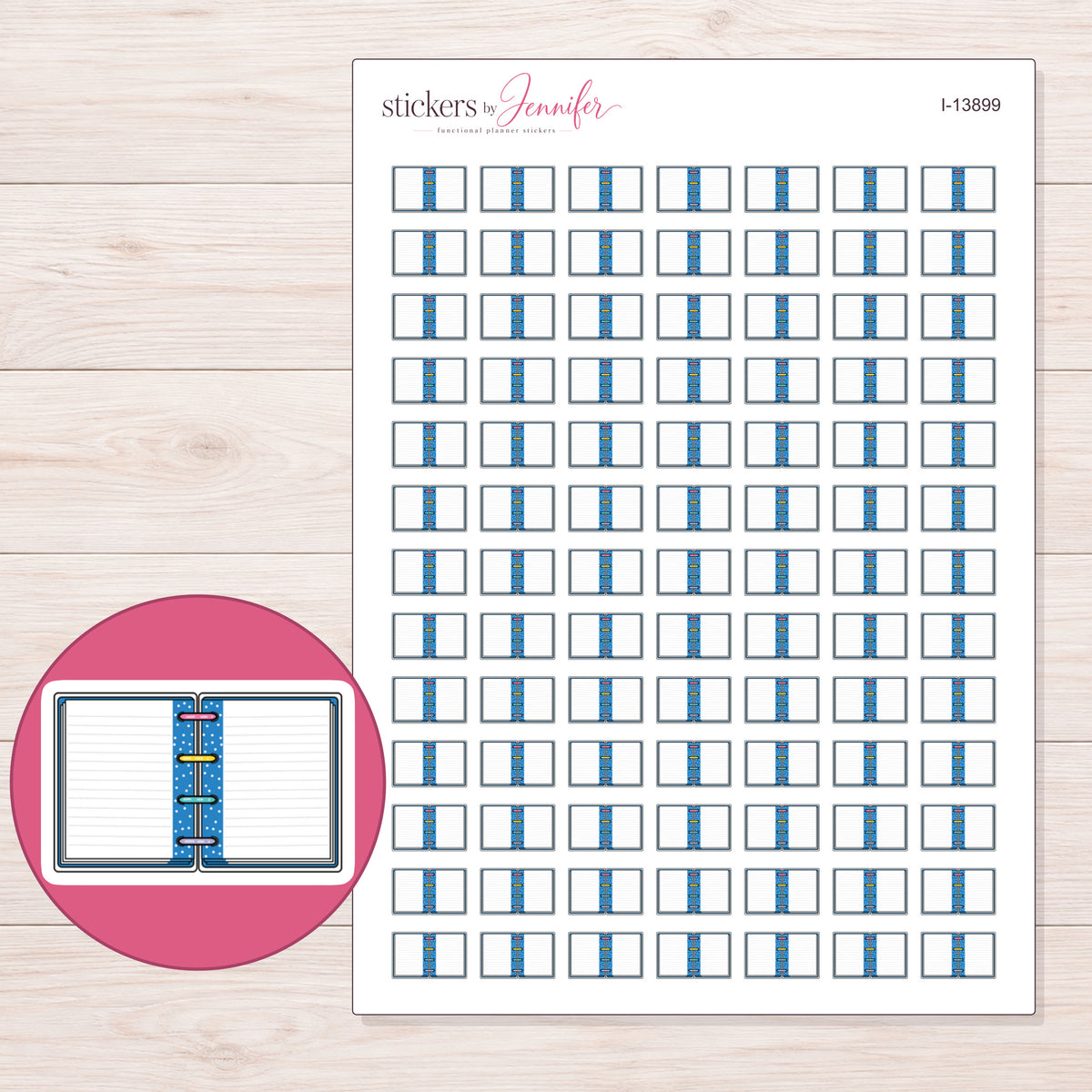 I-13899 planner sticker sheet with enlarged sticker detail