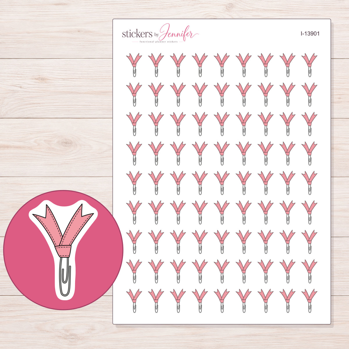 I-13901 planner sticker sheet with enlarged sticker detail