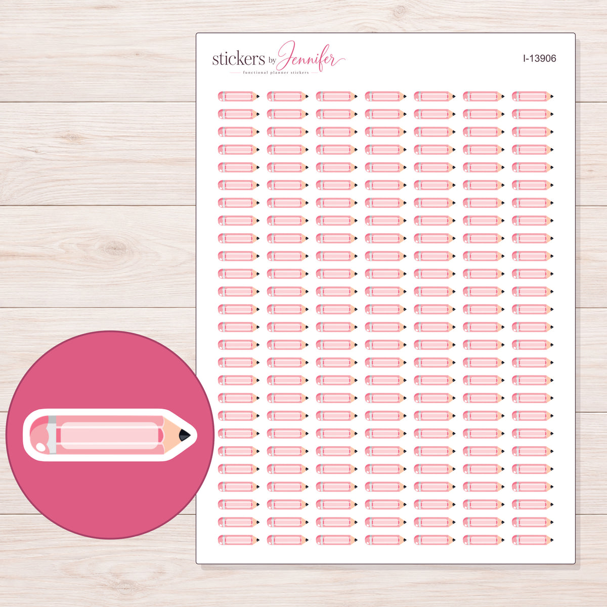 I-13906 planner sticker sheet with enlarged sticker detail