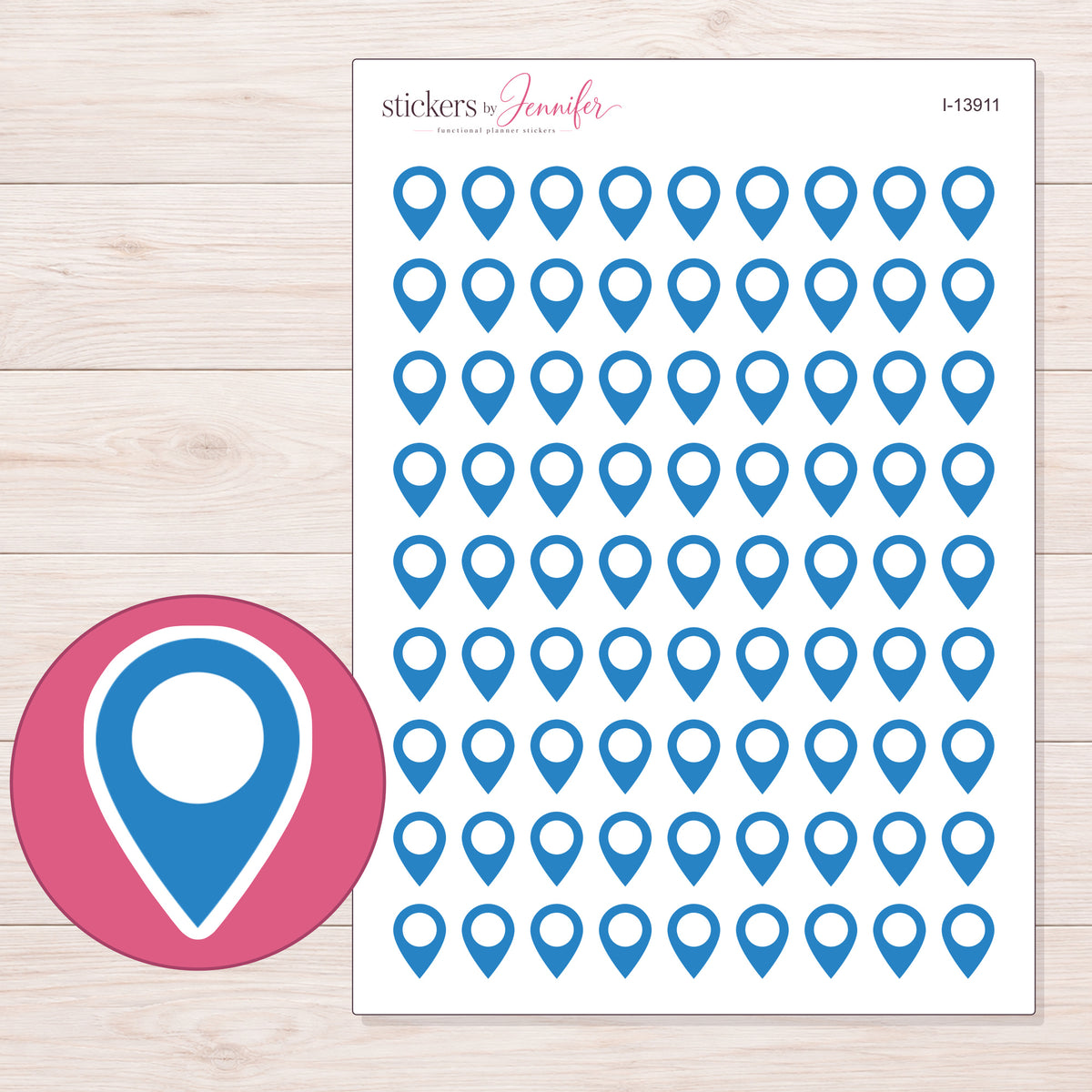 I-13911 planner sticker sheet with enlarged sticker detail