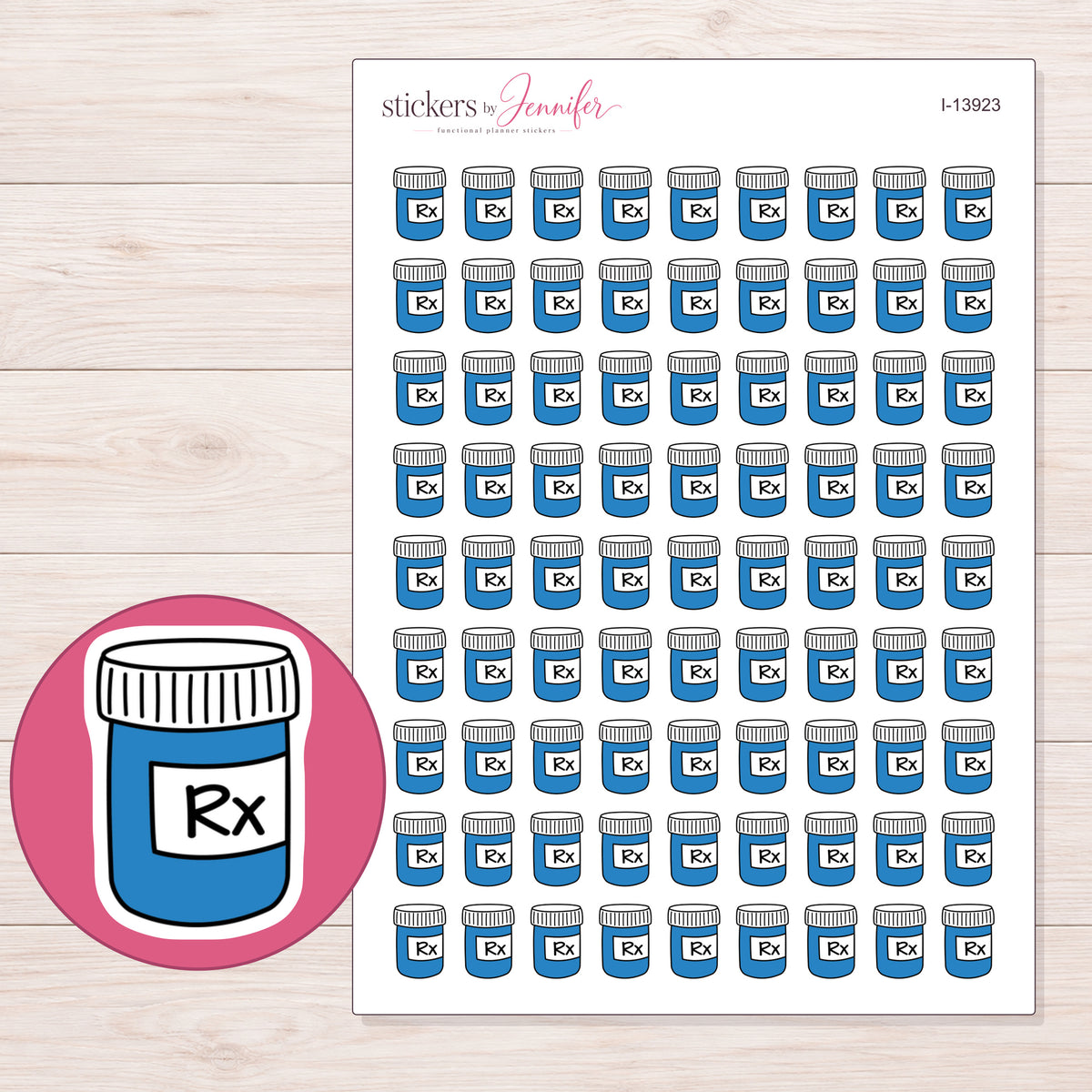 I-13923 planner sticker sheet with enlarged sticker detail