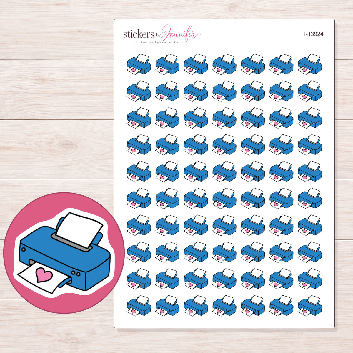 I-13924 planner sticker sheet with enlarged sticker detail