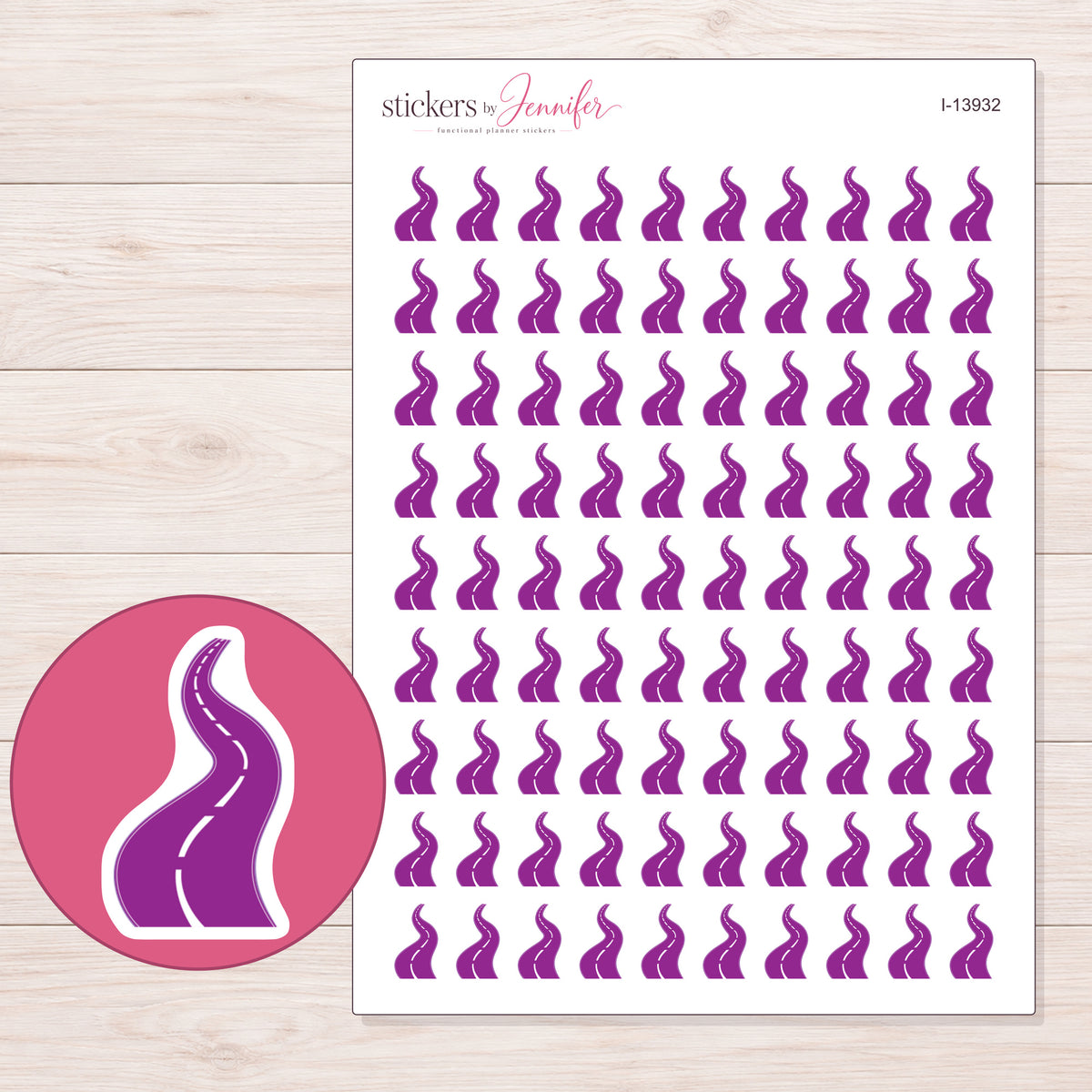 I-13932 planner sticker sheet with enlarged sticker detail