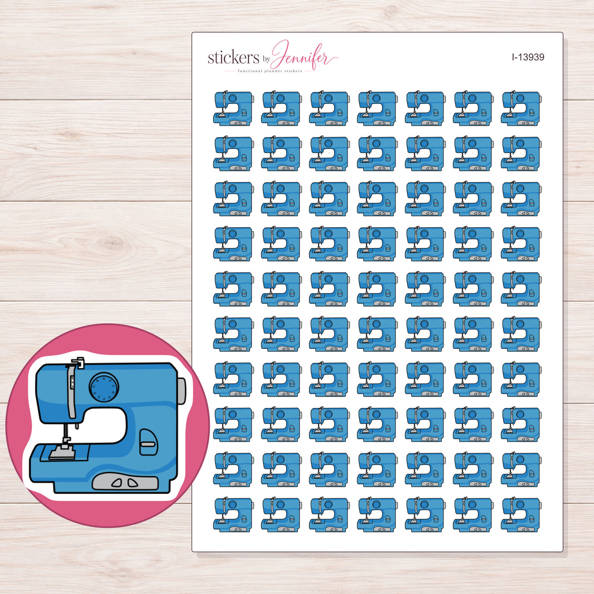 I-13939 planner sticker sheet with enlarged sticker detail