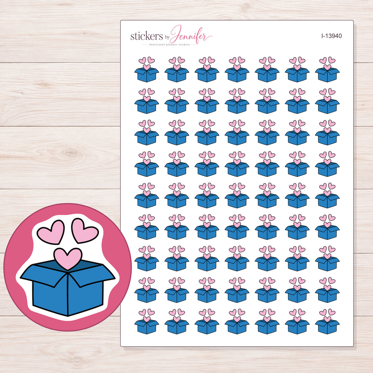 I-13940 planner sticker sheet with enlarged sticker detail