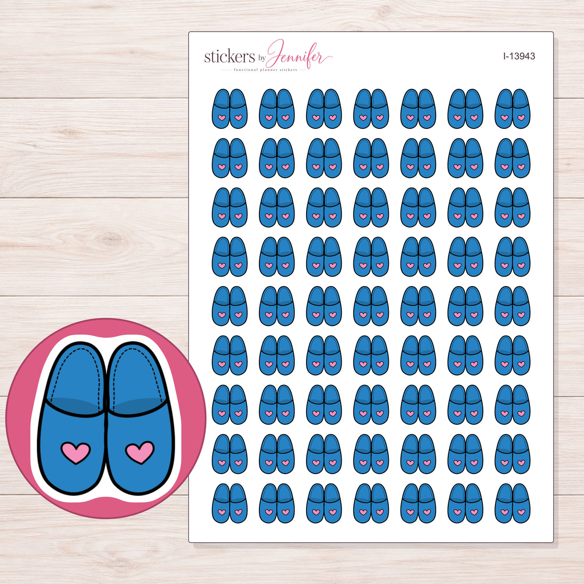 I-13943 planner sticker sheet with enlarged sticker detail