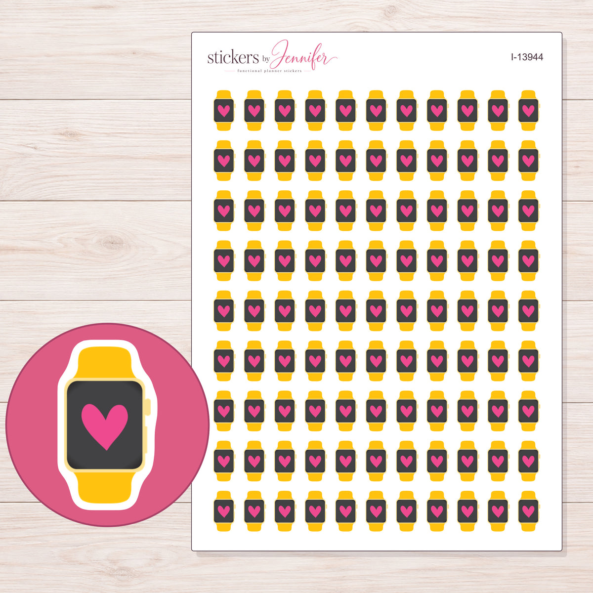 I-13944 planner sticker sheet with enlarged sticker detail