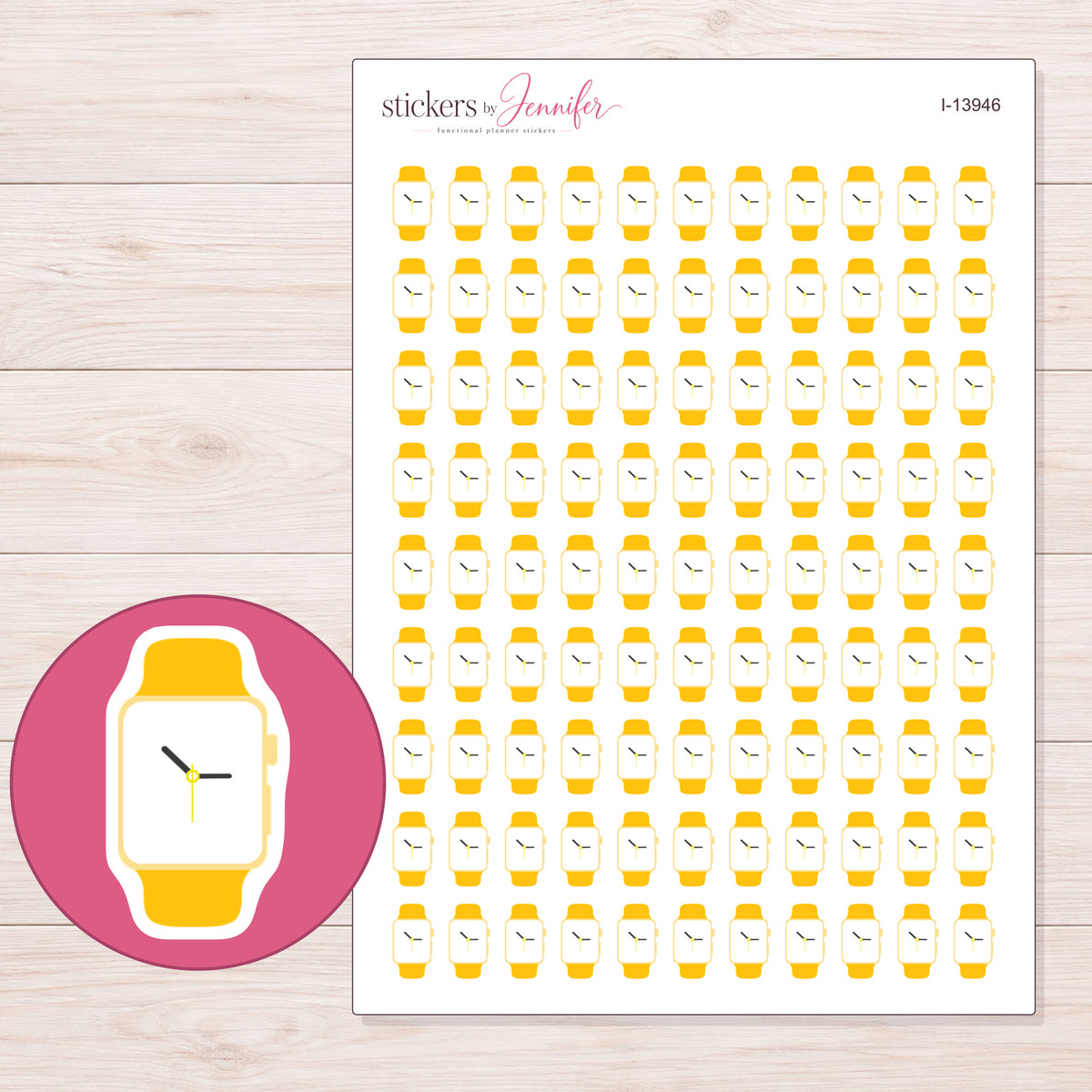 I-13946 planner sticker sheet with enlarged sticker detail