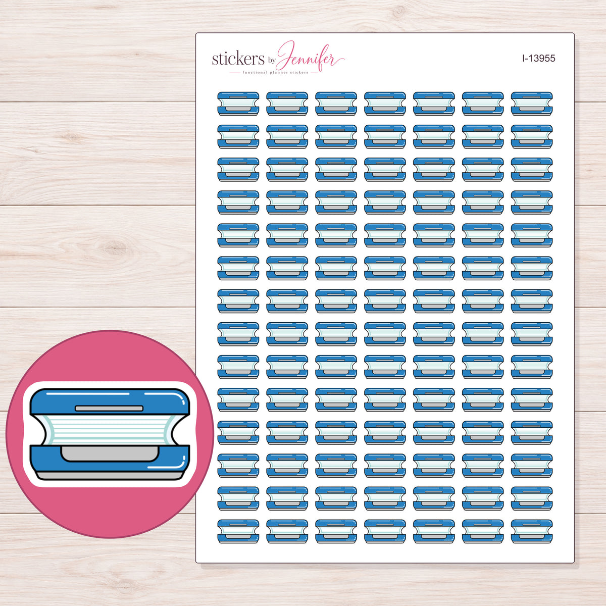 I-13955 planner sticker sheet with enlarged sticker detail