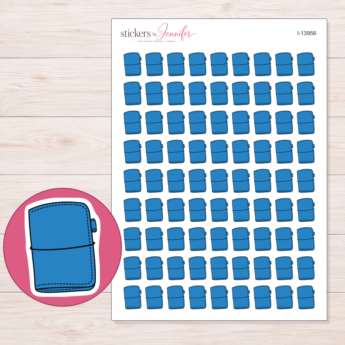 I-13956 planner sticker sheet with enlarged sticker detail