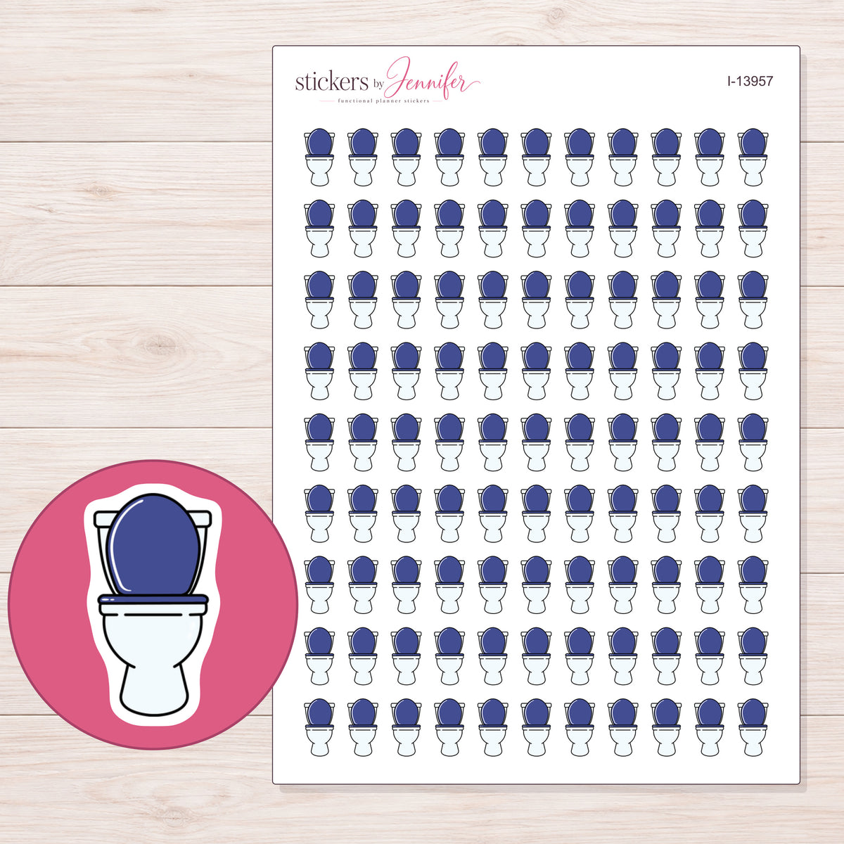I-13957 planner sticker sheet with enlarged sticker detail