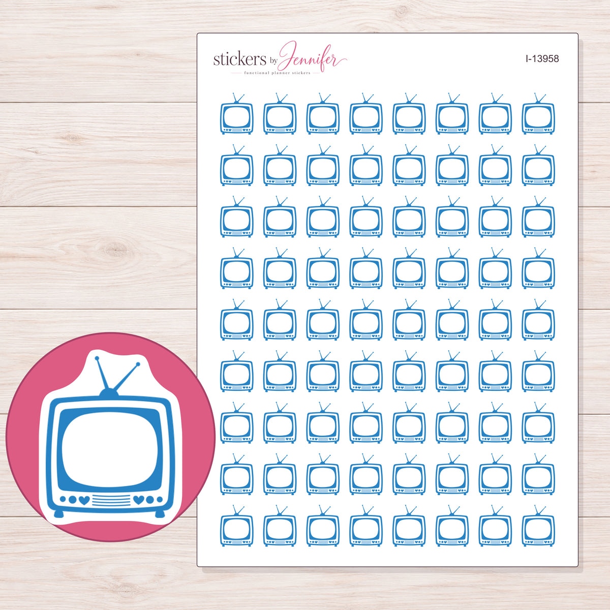I-13958 planner sticker sheet with enlarged sticker detail