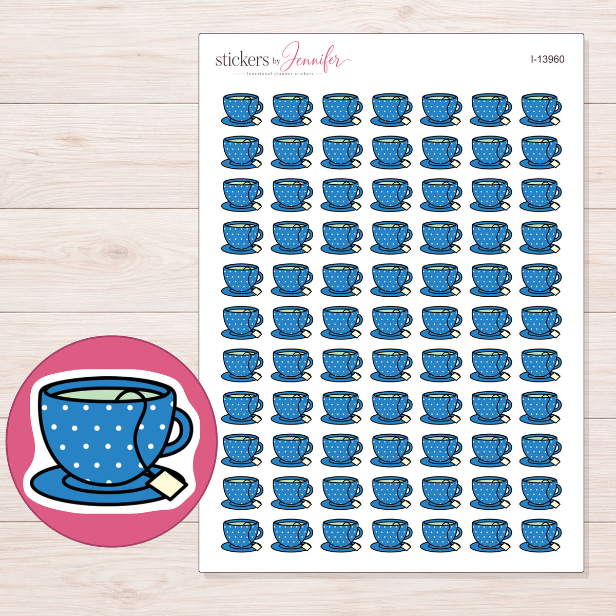 I-13960 planner sticker sheet with enlarged sticker detail
