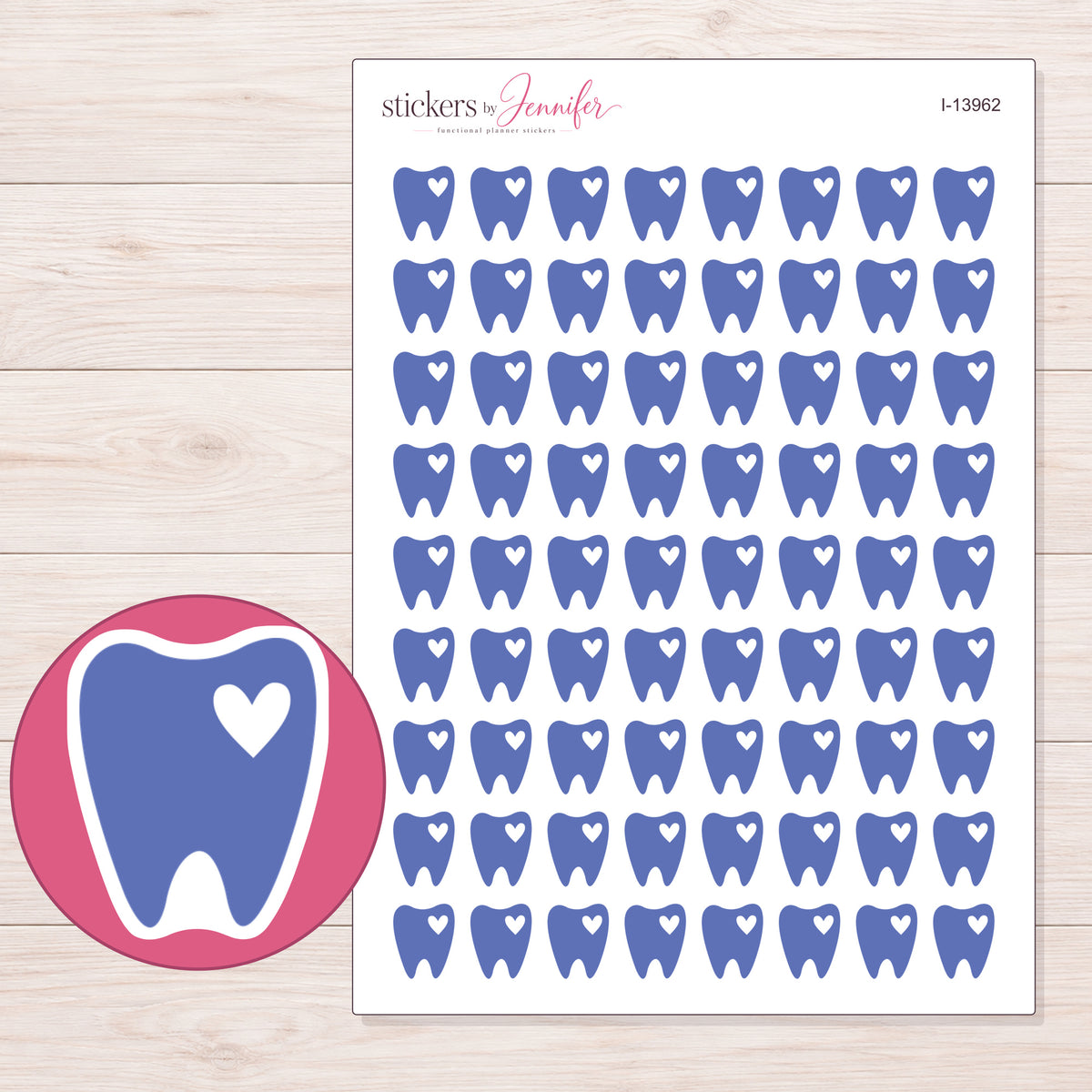 I-13962 planner sticker sheet with enlarged sticker detail