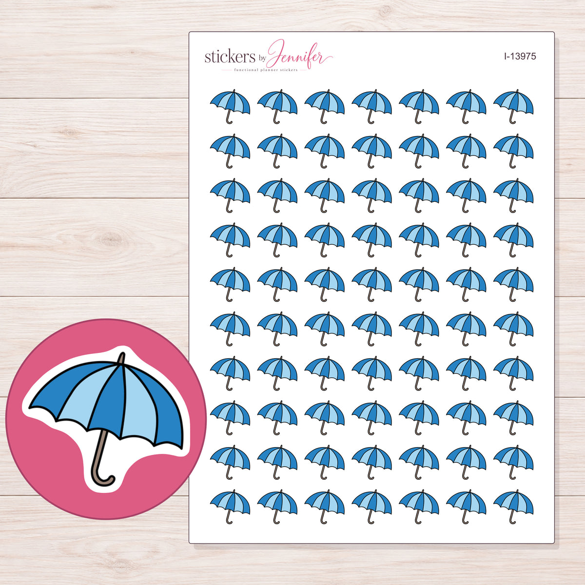 I-13975 planner sticker sheet with enlarged sticker detail
