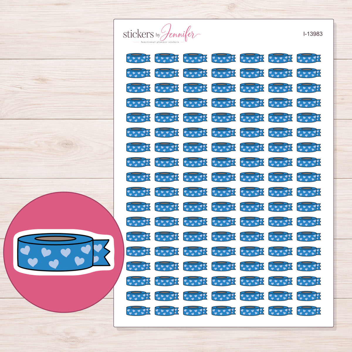 I-13983 planner sticker sheet with enlarged sticker detail