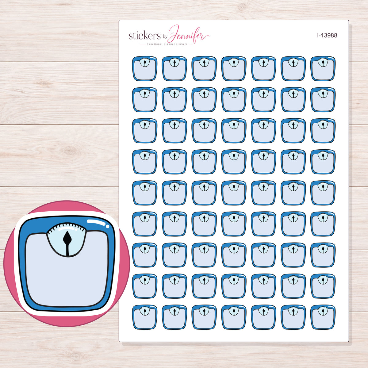 I-13988 planner sticker sheet with enlarged sticker detail
