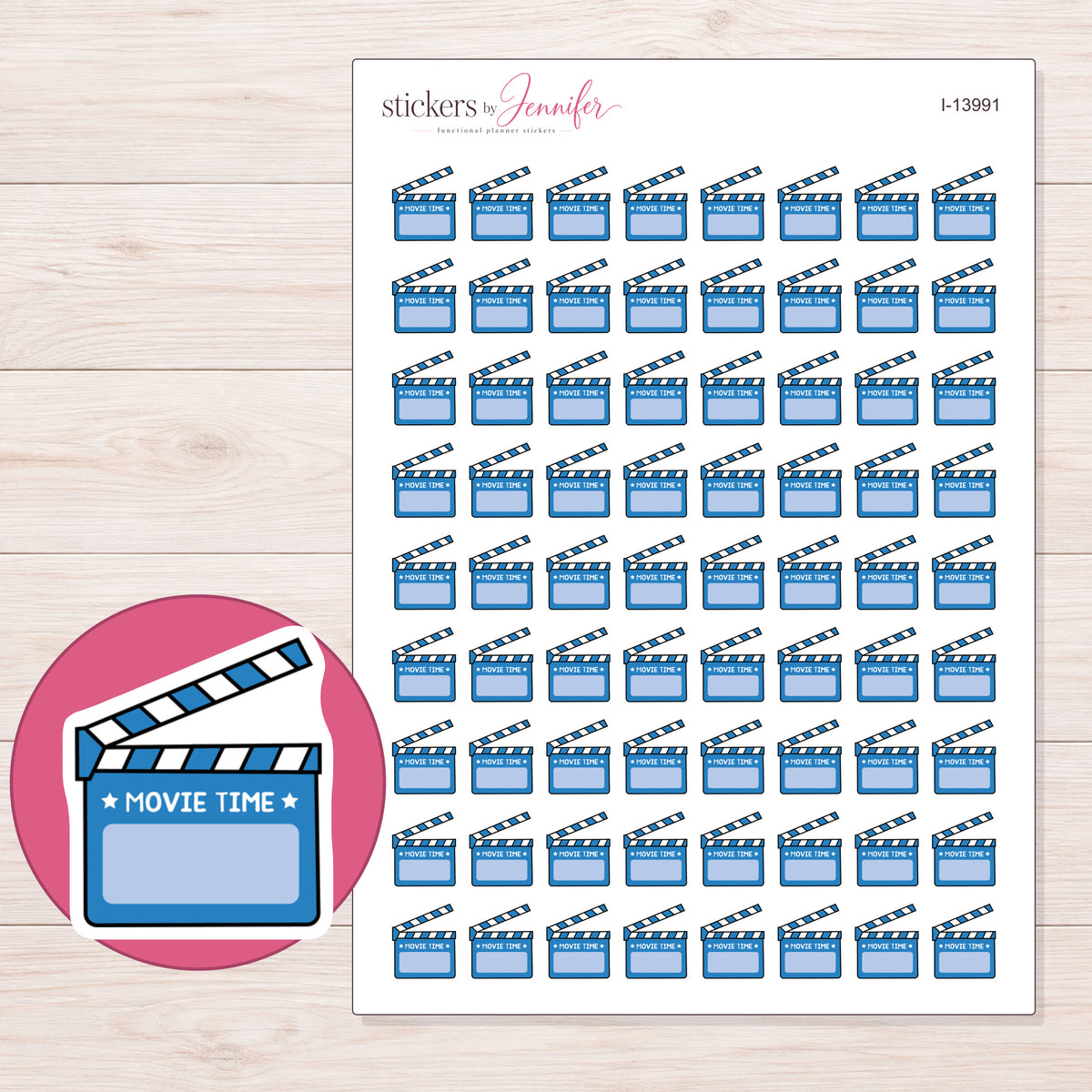 I-13991 planner sticker sheet with enlarged sticker detail