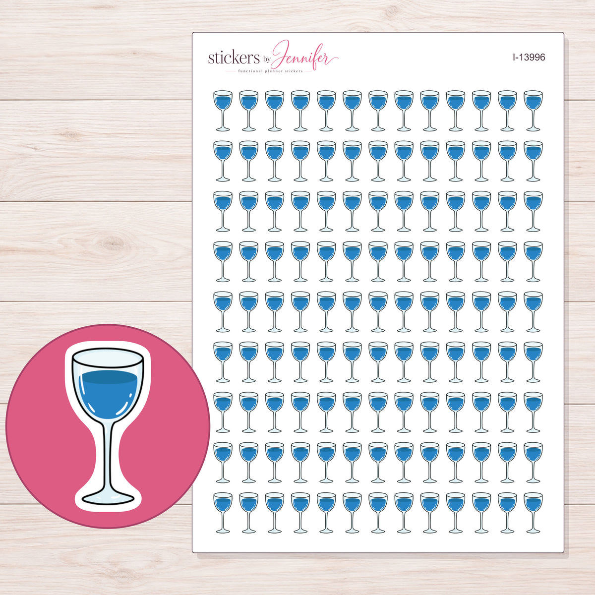 I-13996 planner sticker sheet with enlarged sticker detail