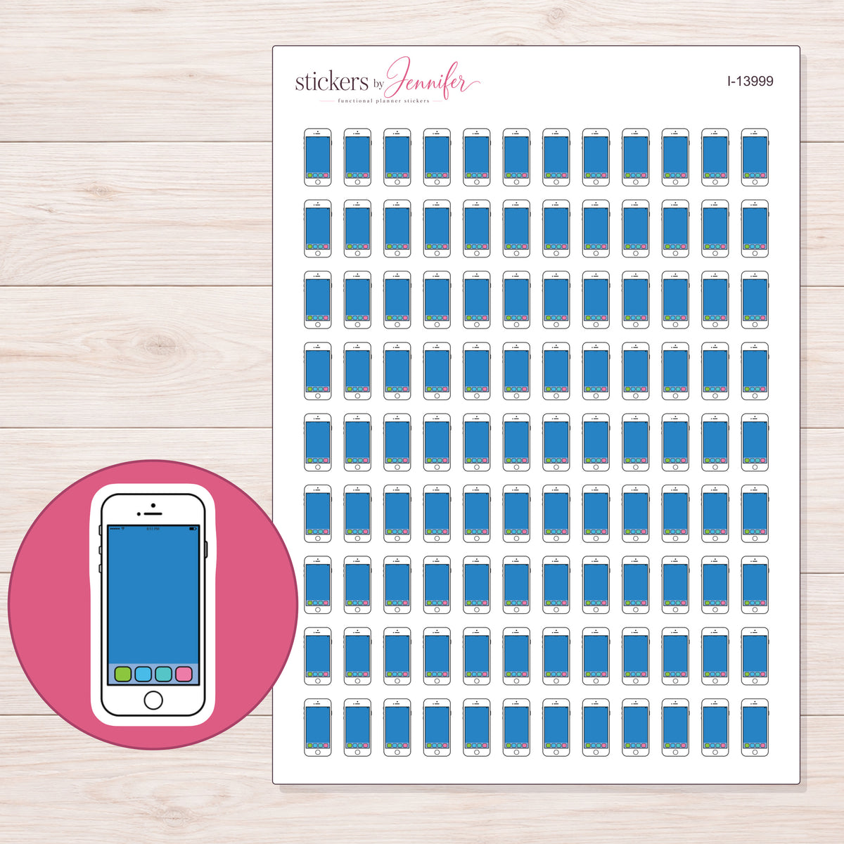 I-13999 planner sticker sheet with enlarged sticker detail
