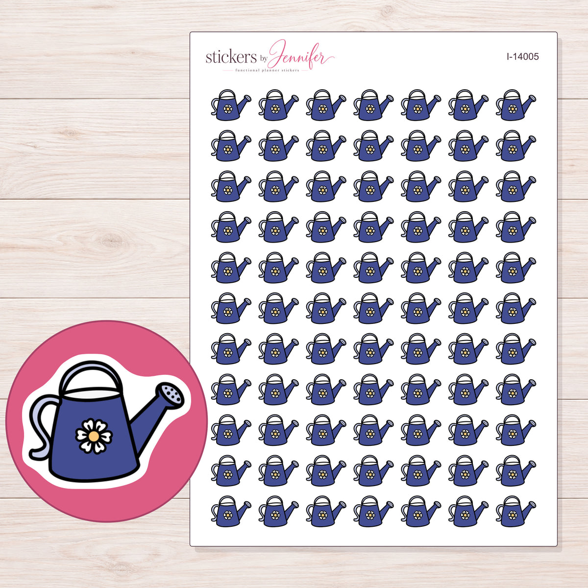 I-14005 planner sticker sheet with enlarged sticker detail