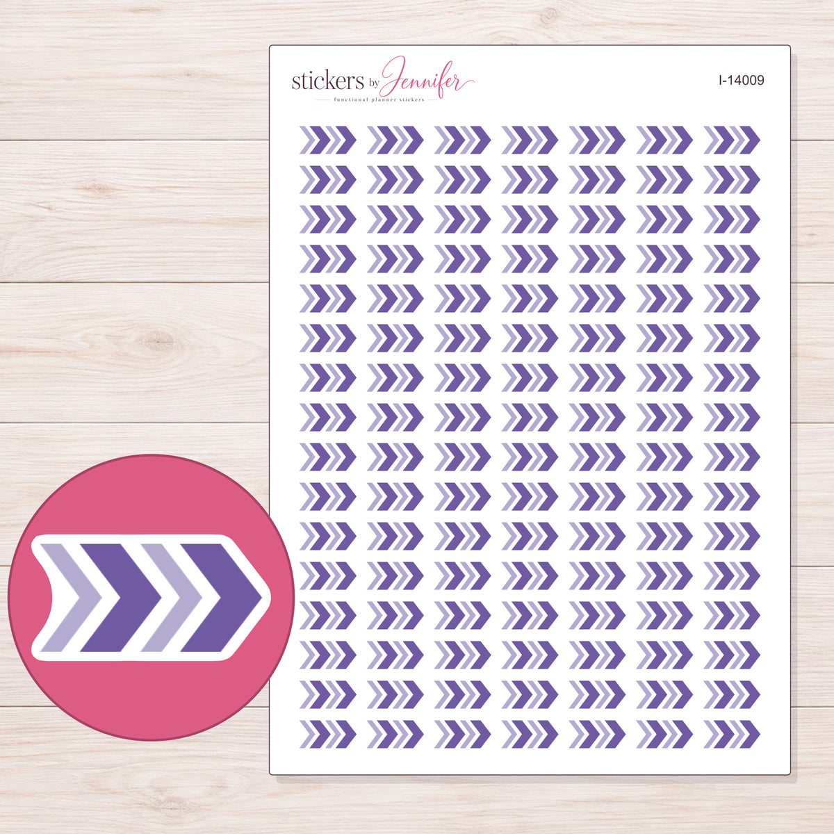 I-14009 planner sticker sheet with enlarged sticker detail