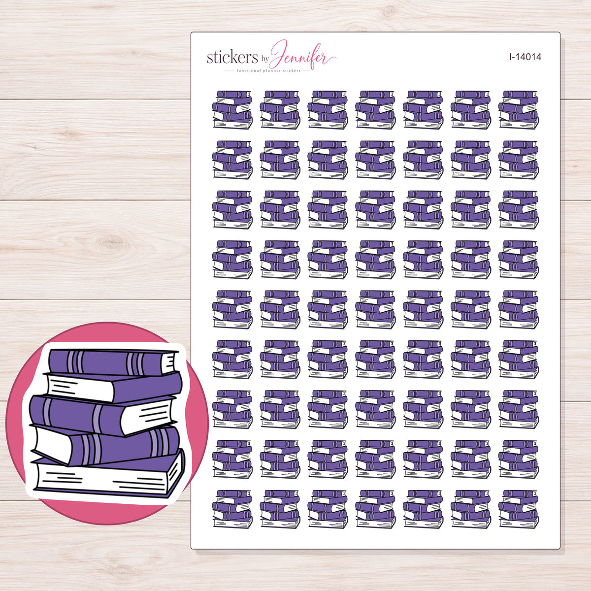 I-14014 planner sticker sheet with enlarged sticker detail