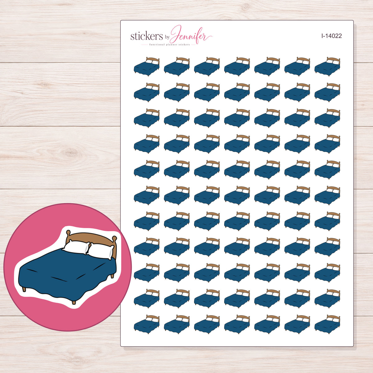 I-14022 planner sticker sheet with enlarged sticker detail