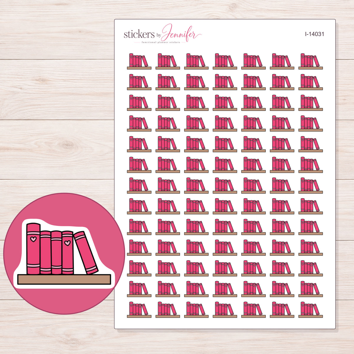 I-14031 planner sticker sheet with enlarged sticker detail