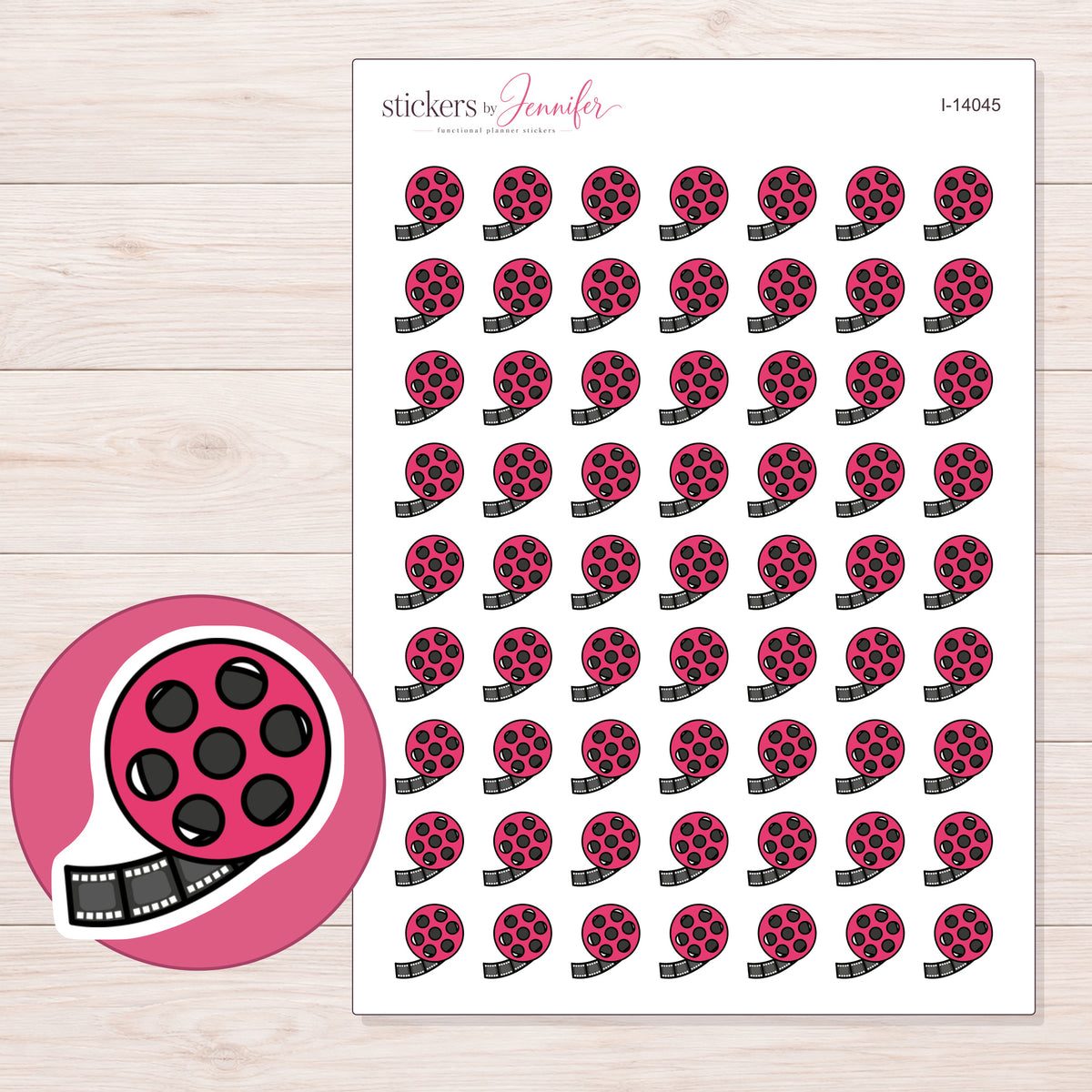 I-14045 planner sticker sheet with enlarged sticker detail